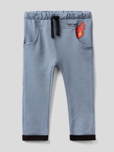 Air Force Blue Kids' Benetton Print And Drawstring Joggers | AU120115