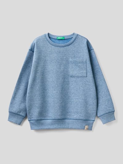 Air Force Blue Kids' Benetton Pullover Recycled Fabric Sweatshirt | AU695508