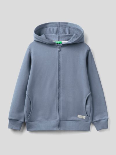 Air Force Blue Kids' Benetton Zip Organic Cotton Hoodie | AU754812