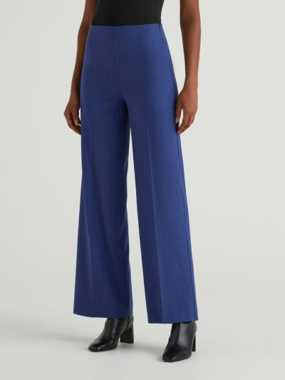 Air Force Blue Women's Benetton Flowy High-waisted Trousers | AU437826