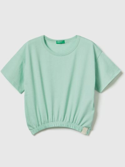 Aqua Kids' Benetton Boxy Fit Recycled Fabric Short Sleeve T-shirts | AU582255