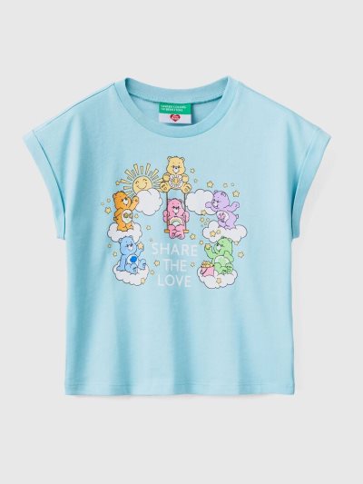 Aqua Kids' Benetton Care Bears™ Print Short Sleeve T-shirts | AU553385