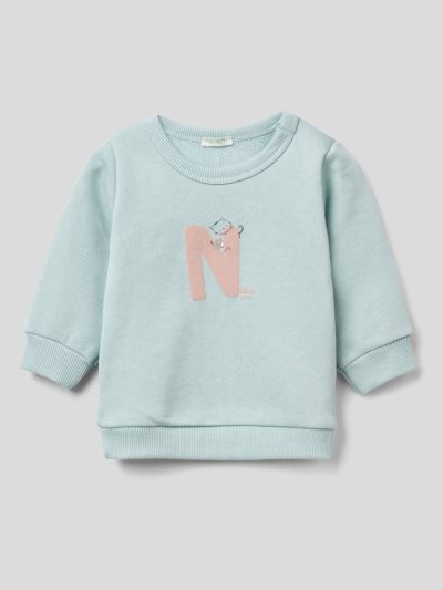 Aqua Kids' Benetton Warm Organic Cotton Print Sweatshirt | AU916418