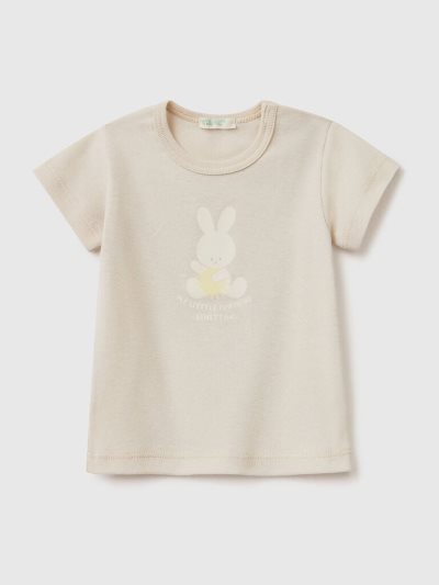 Beige Kids' Benetton 100% Organic Cotton T Shirts | AU323681