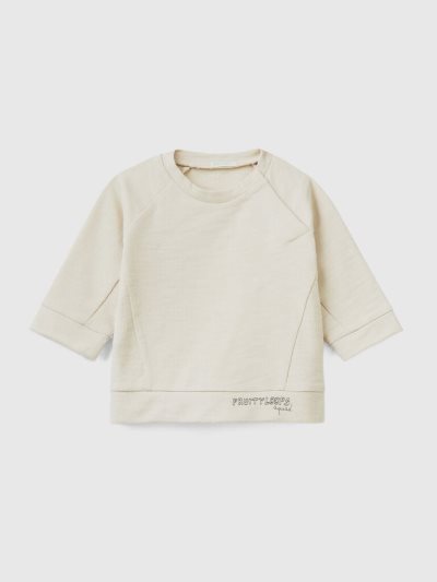 Beige Kids' Benetton Lightweight 100% Cotton Sweatshirt | AU941233