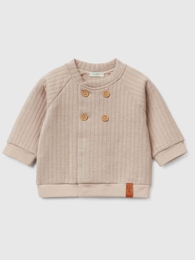 Beige Kids' Benetton Lightweight Quilted-look Sweatshirt | AU660345