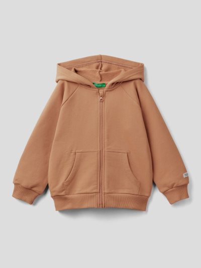 Beige Kids' Benetton Organic Cotton Hoodie | AU706118