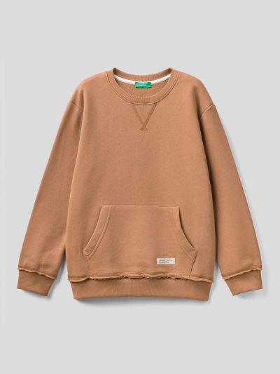 Beige Kids' Benetton Organic Cotton Sweatshirt | AU048731