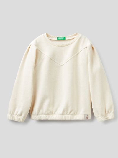 Beige Kids' Benetton Warm Recycled Fabric Sweatshirt | AU362904