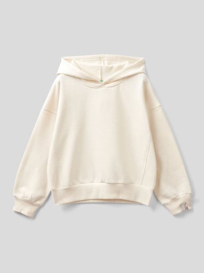 Beige Kids' Benetton Warm Recycled Fabric Hoodie | AU658773