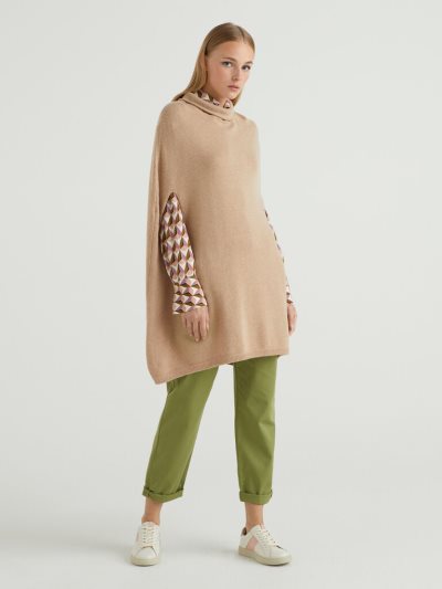 Beige Women's Benetton Cape Opening And High Collar Coats | AU762927