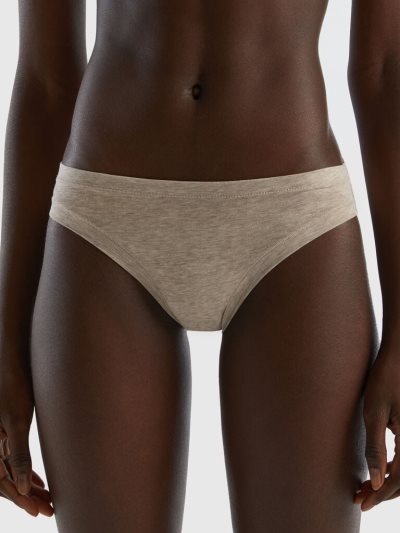 Beige Women's Benetton Low Rise Super Stretch Organic Cotton Knickers | AU329205