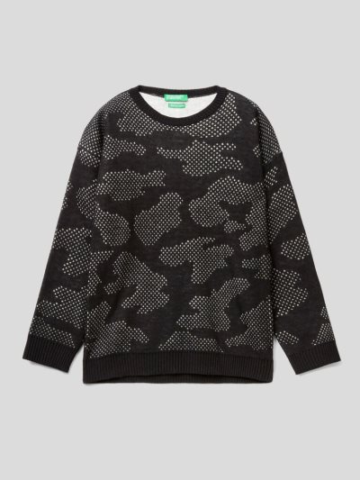 Black Kids' Benetton Camouflage Sweaters | AU835954