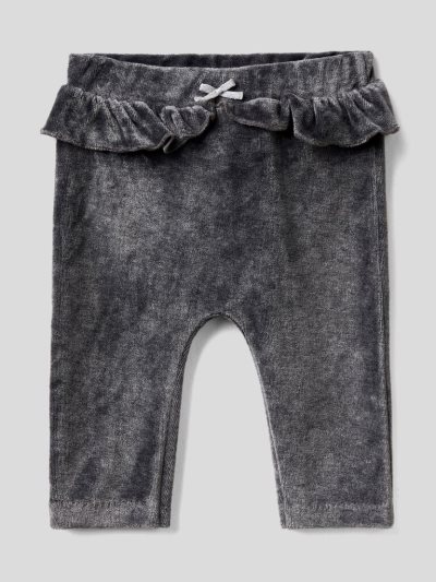 Black Kids' Benetton Chenille Frill Trousers | AU019734