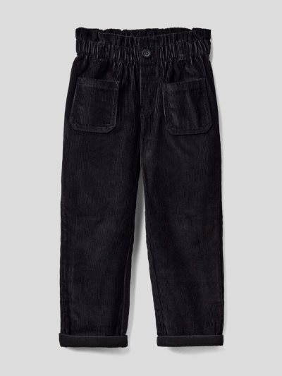 Black Kids' Benetton Corduroy Trousers | AU167211