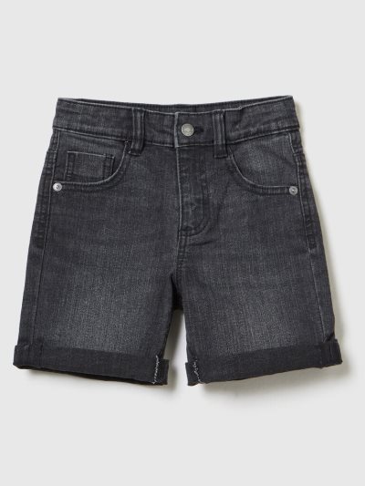 Black Kids' Benetton Eco-recycle Denim Bermudas | AU966183