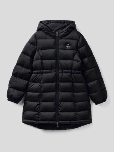 Black Kids' Benetton Long "Rain Defender" Light Jackets | AU868513