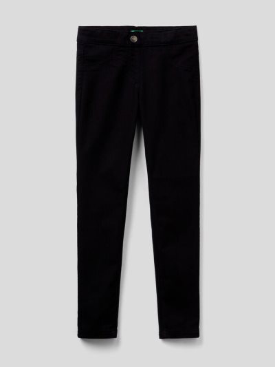 Black Kids' Benetton Super Skinny Trousers | AU124624