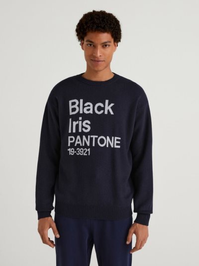 Black Men's Benetton Benettonxpantone™ Inlay Crew Neck Sweaters | AU373198