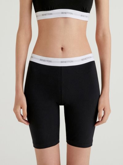 Black Women's Benetton Cycling Shorts | AU036000