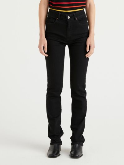 Black Women's Benetton Five-pocket Bootcut Jeans | AU275807