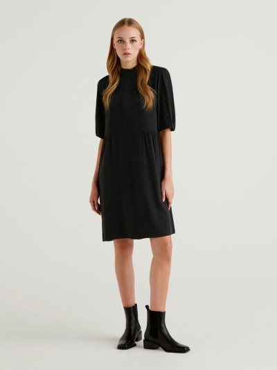 Black Women's Benetton Flowy 3/4 Sleeves Dress | AU724202