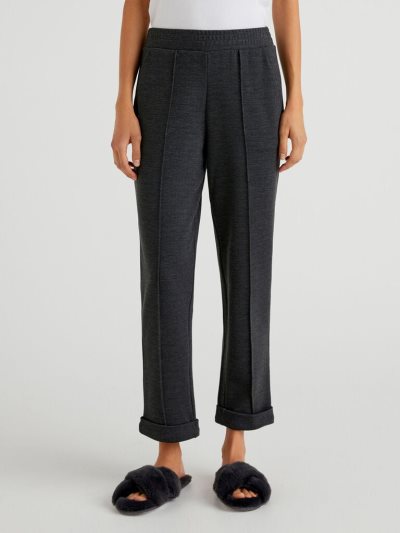 Black Women's Benetton Jacquard Cigarette Trousers | AU687701