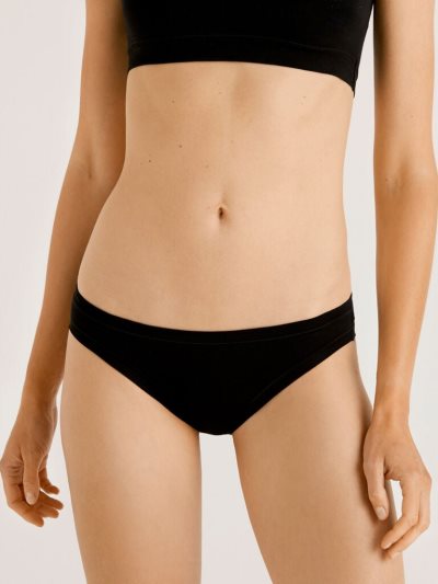 Black Women's Benetton Low Rise Super Stretch Organic Cotton Knickers | AU805155