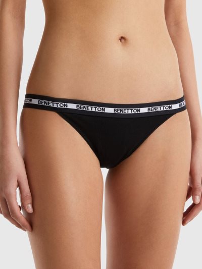 Black Women's Benetton Low-rise Organic Cotton Knickers | AU494046