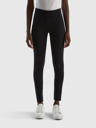 Black Women's Benetton Stretch Leggings | AU767460