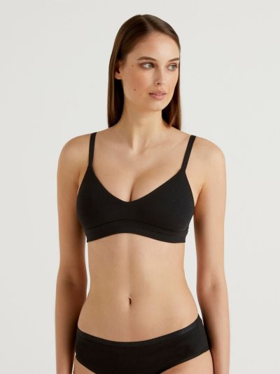 Black Women's Benetton Triangle Without Padding Bras | AU017592