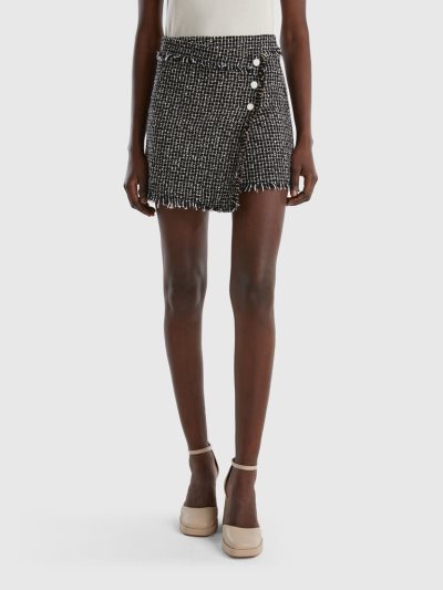 Black Women's Benetton Tweed Mini Skirts | AU687712