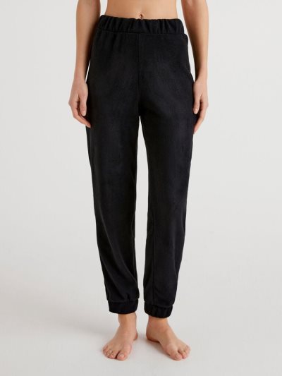 Black Women's Benetton Warm Fleece Trousers | AU637960