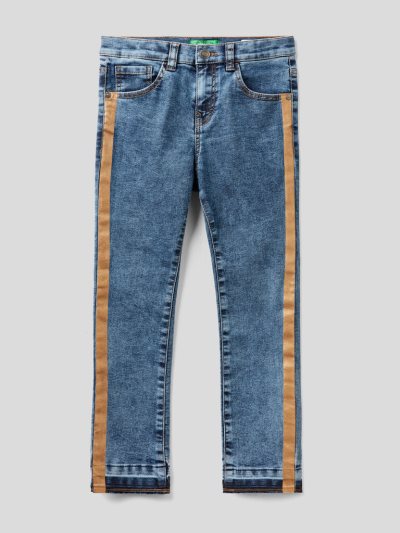 Blue Kids' Benetton Eco-recycle Denim Gold Bands Jeans | AU983316