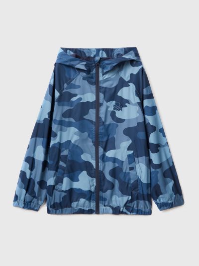 Blue Kids' Benetton Rain Defender Patterned Light Jackets | AU709688