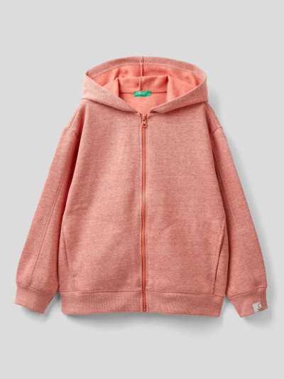 Brick Red Kids' Benetton Recycled Fabric Hoodie | AU520718