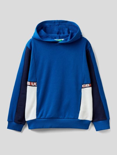 Bright Blue Kids' Benetton Color Block Hoodie | AU315247