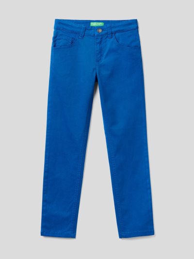 Bright Blue Kids' Benetton Five-pocket Slim Fit Trousers | AU445069