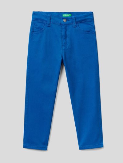 Bright Blue Kids' Benetton Five-pocket Stretch Trousers | AU933597