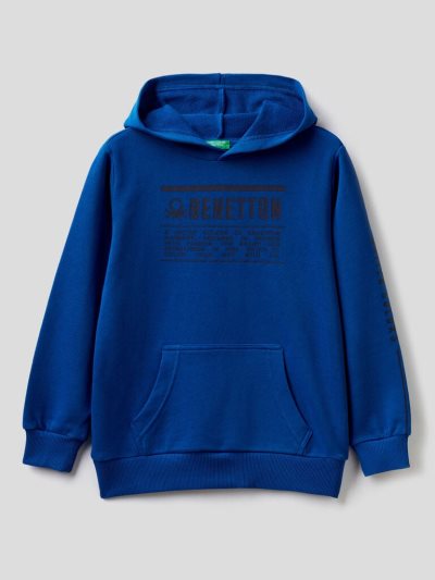 Bright Blue Kids' Benetton Logo Hoodie | AU625179