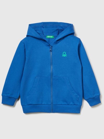 Bright Blue Kids' Benetton Logo Hoodie | AU862751