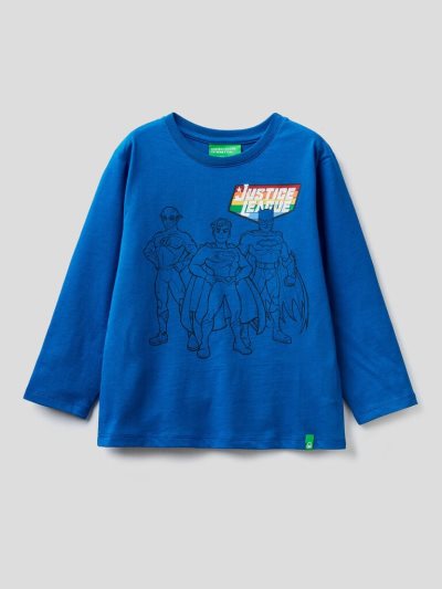 Bright Blue Kids' Benetton Long Sleeve ©&™dc Comics T Shirts | AU566570