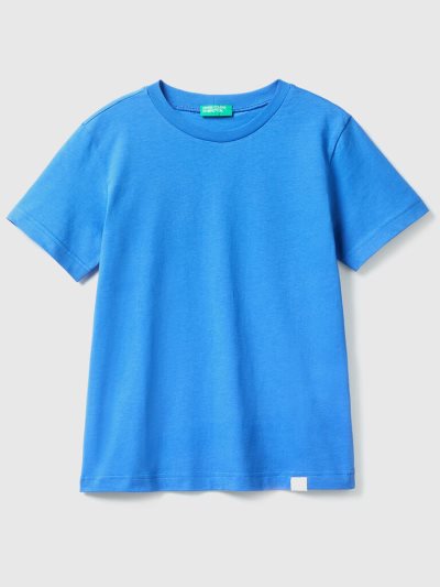 Bright Blue Kids' Benetton Organic Cotton Short Sleeve T-shirts | AU203718