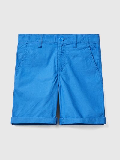 Bright Blue Kids' Benetton Pure Cotton Bermudas | AU264766