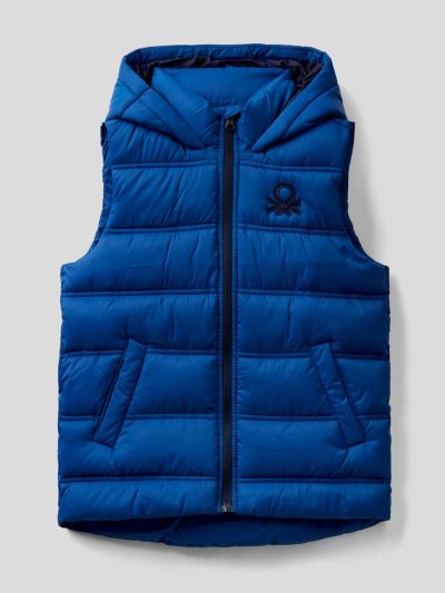 Bright Blue Kids' Benetton Sleeveless Hood Padded Jackets | AU359904