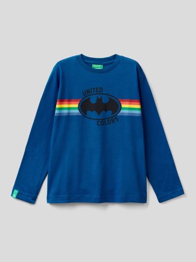 Bright Blue Kids' Benetton Superhero ©&™dc Comics Long Sleeve T-shirts | AU151573