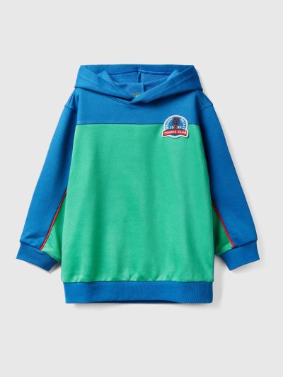 Bright Blue Kids' Benetton Technical Fabric Hoodie | AU050273