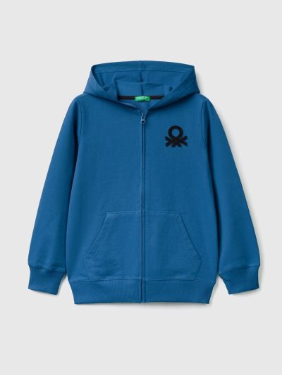 Bright Blue Kids' Benetton Zip-up Hoodie | AU607835