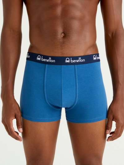 Bright Blue Men's Benetton Stretch Organic Cotton Boxers | AU244643