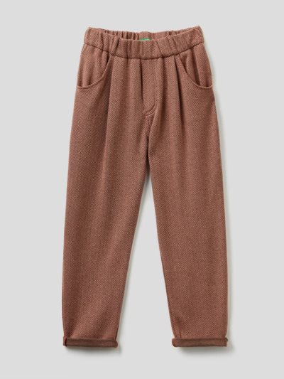 Brown Kids' Benetton Flowy Jacquard Trousers | AU834205